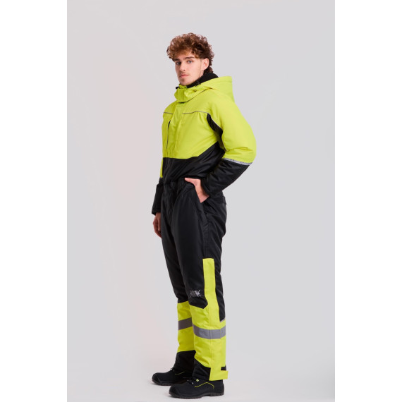 Buzo impermeável acolchoado, de visibilidade aumentada com fitas refletoras e tecido Ripstop C7020.