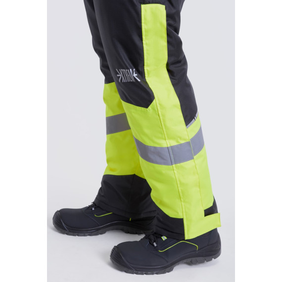 Peto impermeável acolchoado, de visibilidade aumentada com fitas refletoras e tecido Ripstop C7027.
