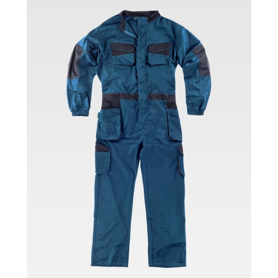 Combined jumpsuit with elastic fabric. Strap collar and nylon zipper closure WF2620.