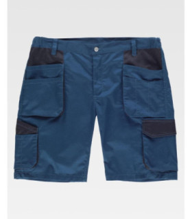 Kombinierte Bermuda aus elastischem Gewebe. Zwei Seitentaschen mit überlappenden Taschen WF2617.