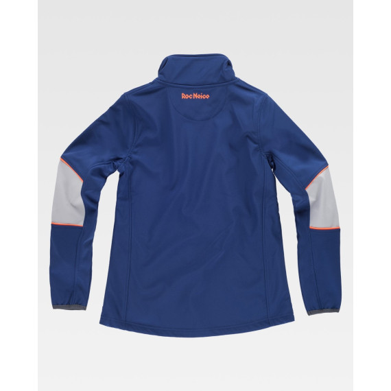 Softshell da donna combinato tricolore. Collo alto con nastro personalizzato e copertura delle cuciture all'interno RN1010001.