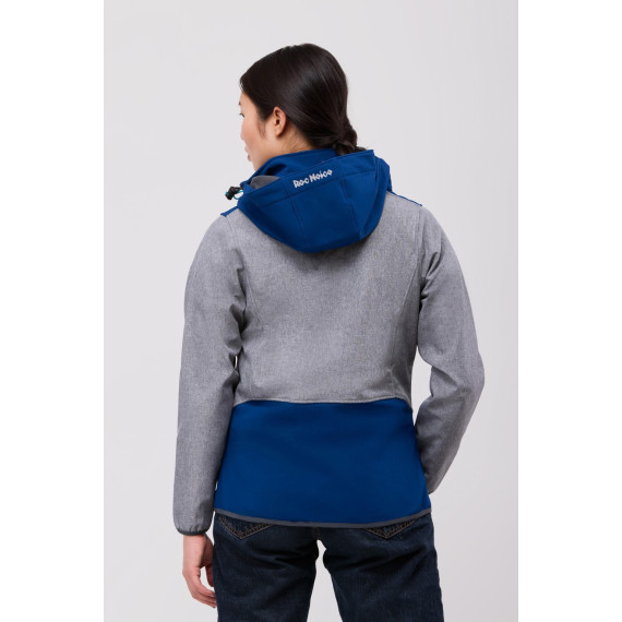 Softshell de mujer combinada tricolor. Capucha desmontable con elástico ajustable RN1010003