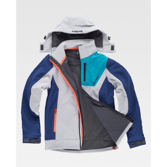 Softshell combinado tricolor. Capa removível com elástico ajustável RN2010001