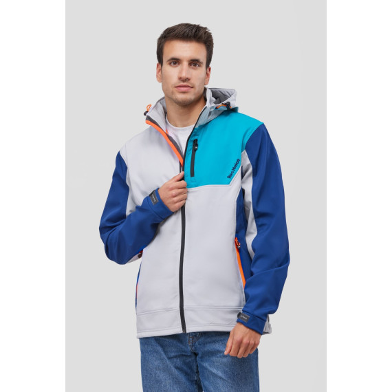 Softshell combiné tricolore. Capuche amovible avec élastique réglable RN2010001