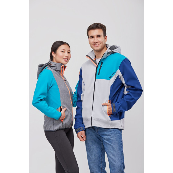 Softshell combiné tricolore. Capuche amovible avec élastique réglable RN2010001