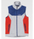 Tricolor combined vest. High collar with personalized tape covering seams on the inside RN2020001.