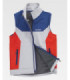 Tricolor combined vest. High collar with personalized tape covering seams on the inside RN2020001.