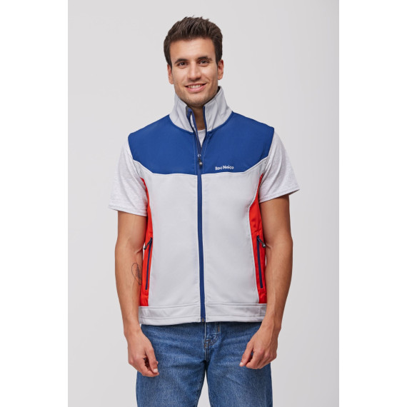 Colete combinado Tricolour. Alto pescoço com coberturas de fita personalizadas dentro RN2020001