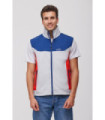 Tricolor combined vest. High collar with personalized tape covering seams on the inside RN2020001.