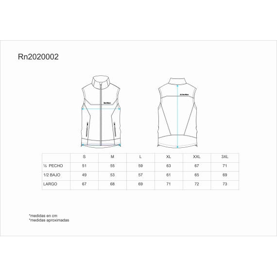 Plain vest. High collar with personalized tape covering seams on the inside RN2020002.
