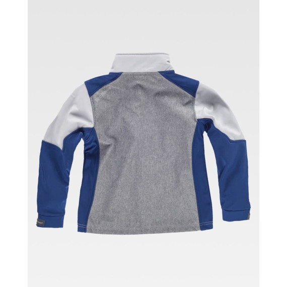 Children's tricolor combined softshell. High collar with personalized tape and interior seam cover RN3010002.