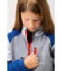 Tricolor combination child softshell. High neck with custom tape and cover inside RN3010002