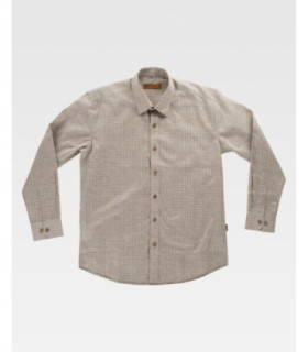 Camisa de xadrez de colar clássico e fecho central de botões B8800