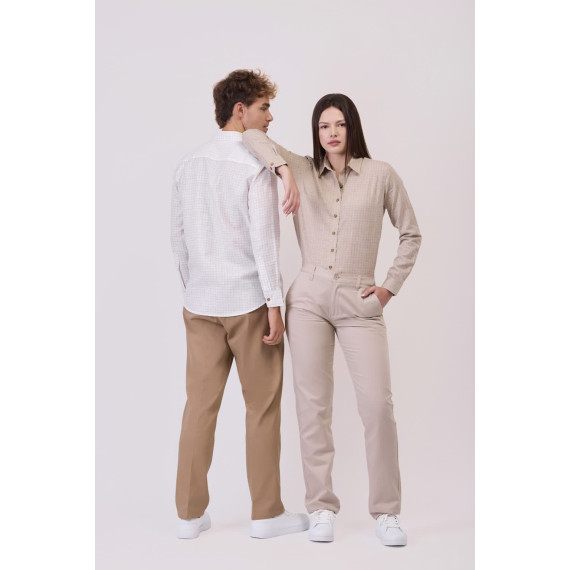Camicia a quadri con colletto classico e bottoni B8890 WORKTEAM