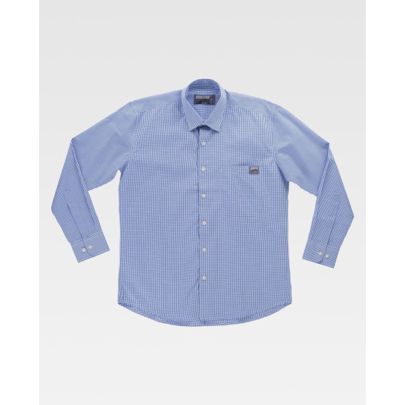 Camicia a quadri con colletto classico e chiusura centrale con bottoni B8010