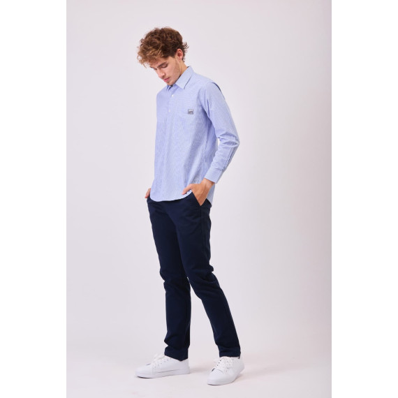 Plaid shirt with classic collar and central button closure B8010