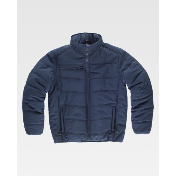 Veste matelassée. Col montant et capuche roulable avec cordon de serrage. S3910 WORKTEAM
