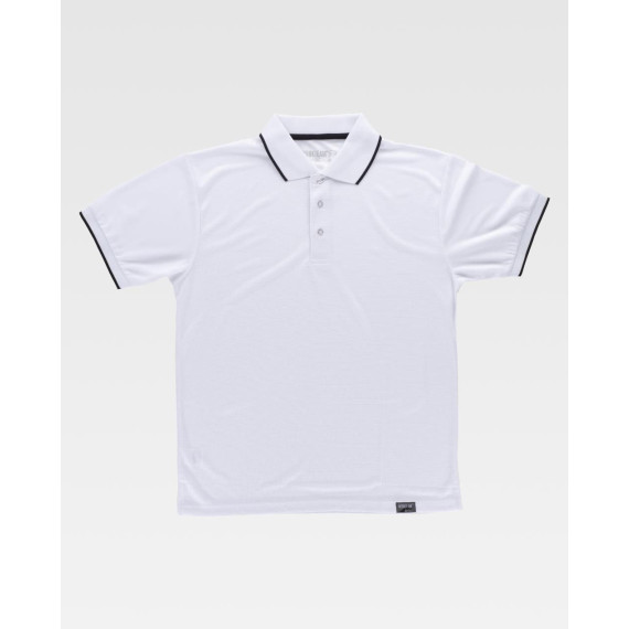 Short sleeve pole in waffle fabric. Classic neck with three-button tape S6540