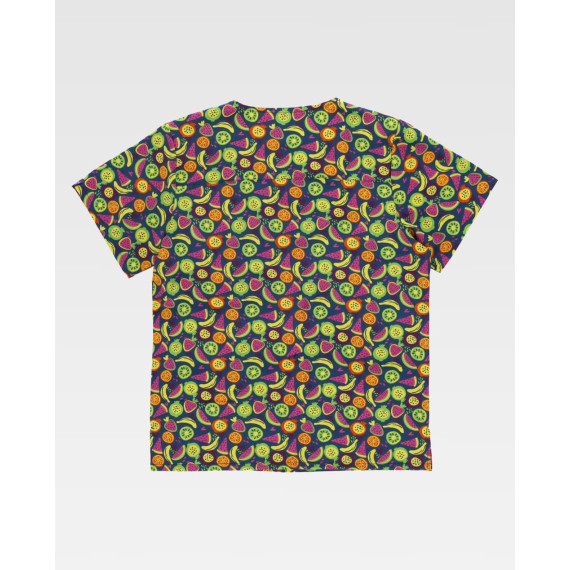 Casaca Sanitaria Unisex Estampado Frutas WORTEAM B9854 | Tejido Elástico