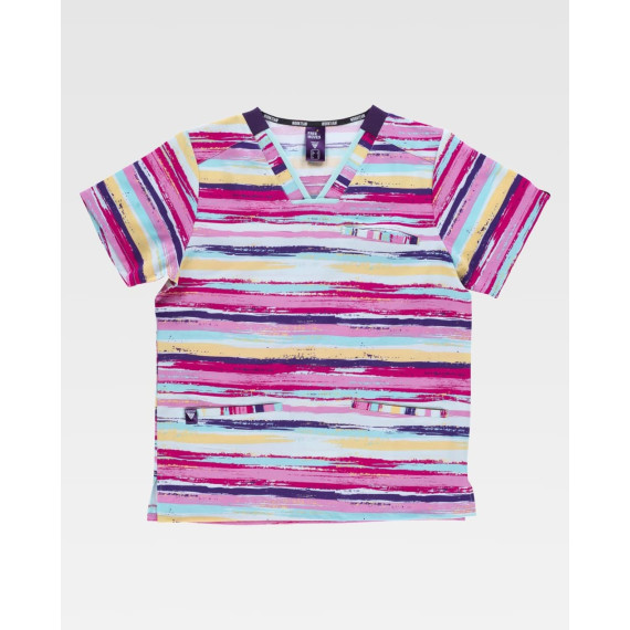 Veste de Travail Élastique Rayures de Couleurs Workteam B9857 | Joie au Travail