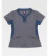 Casaca de mujer combinada, cuello redondo con cremallera B6954 | Servicios Workteam