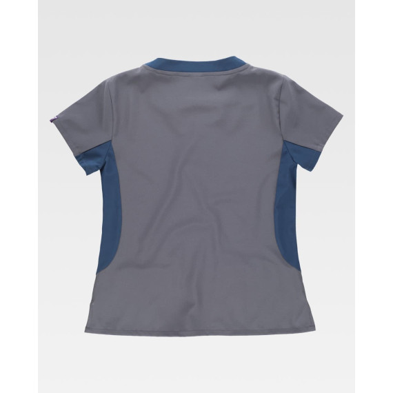 Casaca de mujer combinada, cuello redondo con cremallera B6954 | Servicios Workteam