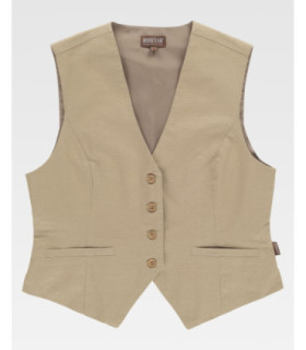 Damen Tailliertes Weste WORKTEAM B9040 Canvas