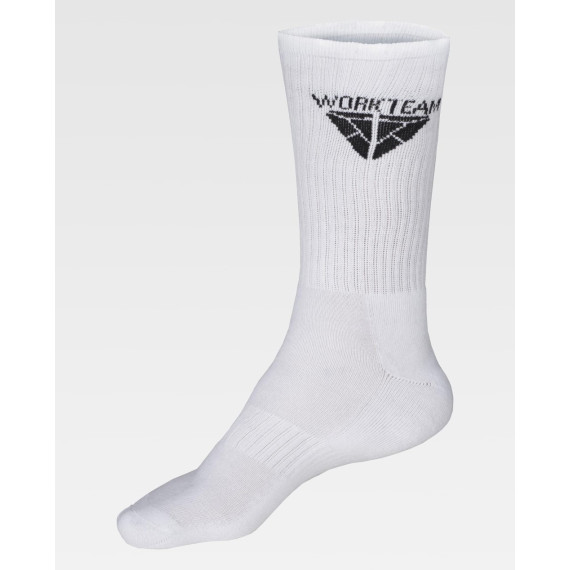 Socks with anatomical elastic, gray - black - white WFA023 WORKTEAM