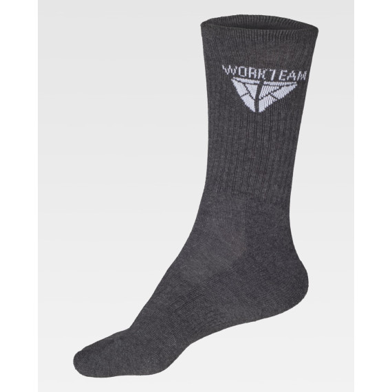 Calzini con elastico anatomico, grigio - nero - bianco WFA023 WORKTEAM