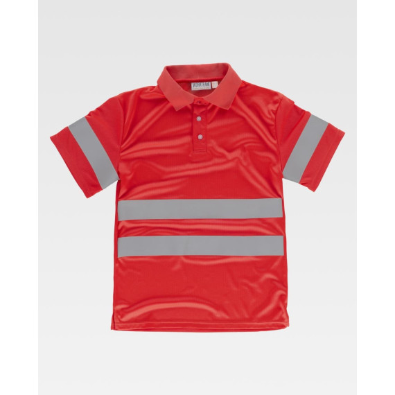 High visibility short sleeve polyester eye with reflective tapes. C3889