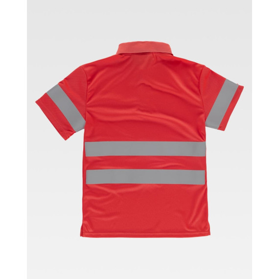 High visibility short sleeve polyester eye with reflective tapes. C3889