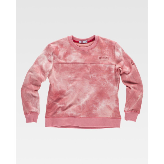 Sudadera TÎRA de mujer de cuello caja con estampado Tie Dye. 12109201