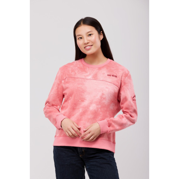 Sudadera TÎRA de mujer de cuello caja con estampado Tie Dye. 12109201