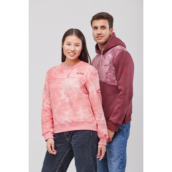 Sudadera TÎRA de mujer de cuello caja con estampado Tie Dye. 12109201