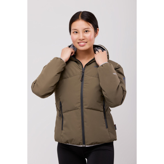 Women's padded parka GÏLLD, with a hood and fine decorative stitching. 12103202