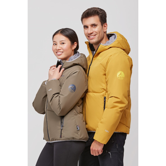 Women's padded parka GÏLLD, with a hood and fine decorative stitching. 12103202