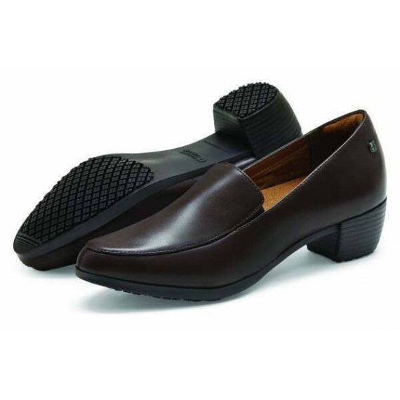 Damenbraune elegante Schuhe, niedriger Absatz ENVY III BROWN SHOES FOR CREWS