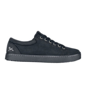 Calçado de trabalho para hotelaria e transporte, com tração antiderrapante FINN BLACK LEATHER SHOES FOR CREWS