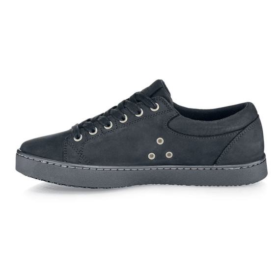 Calzature da lavoro per l'ospitalità e il trasporto, con trazione antiscivolo FINN BLACK LEATHER SHOES FOR CREWS