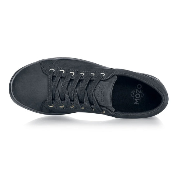 Calzature da lavoro per l'ospitalità e il trasporto, con trazione antiscivolo FINN BLACK LEATHER SHOES FOR CREWS