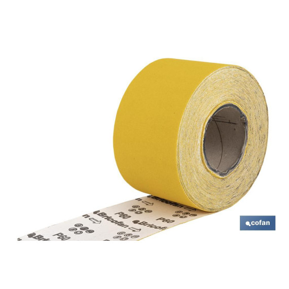 Rolo de Lixa Papel Amarelo com grãos de 60 a 180 COFAN
