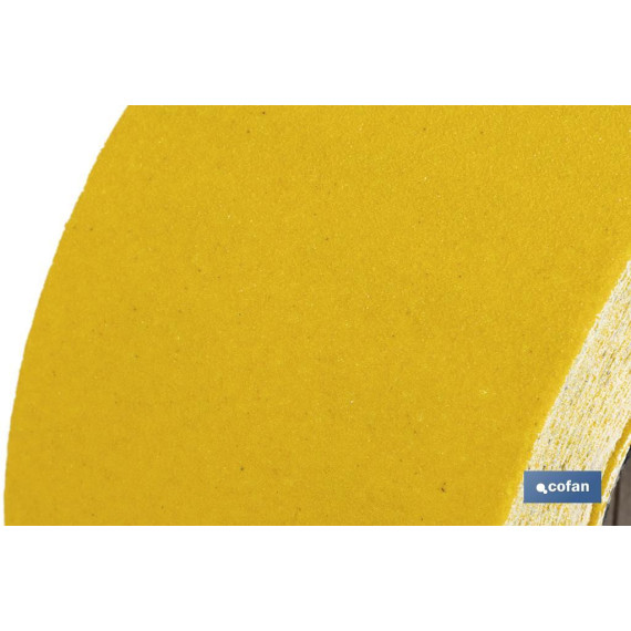 Yellow Sandpaper Roll with grits from 60 to 180 COFAN