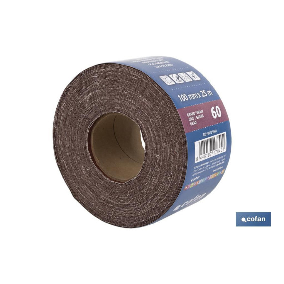 Rullo di Carta Abrasiva con grane da 60 a 180 COFAN