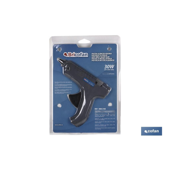 Pistola de silicone para cola termofusível Ø 12mm com sistema de temperatura constante a 165° COFAN