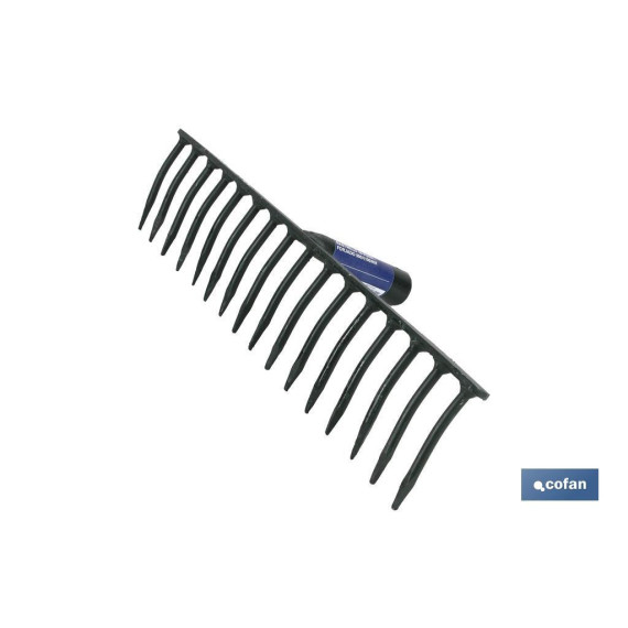 Agricultural rake with 6-18 forged steel tines COFAN