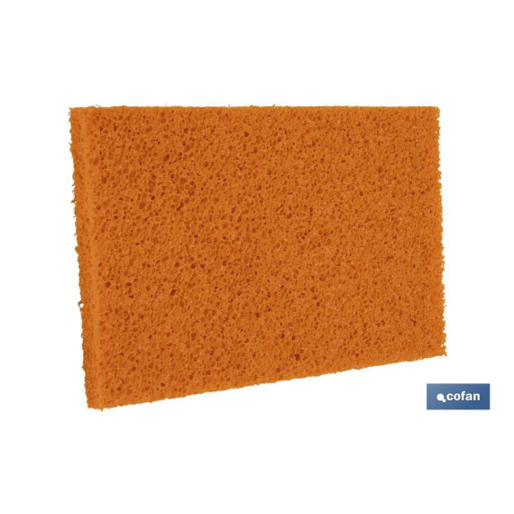 Thick sponge scrubber with fiberglass handle available in various sizes COFAN