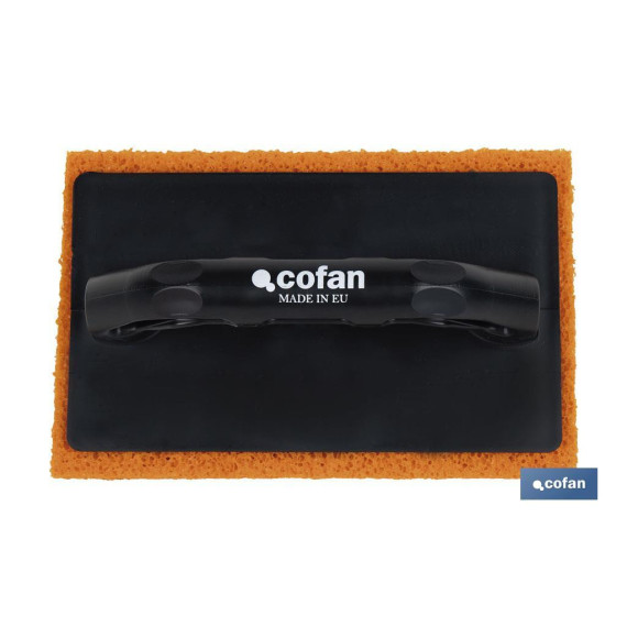 Thick sponge scrubber with fiberglass handle available in various sizes COFAN