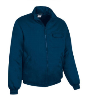 Jaqueta de trabalho acolchoado com três bolsos, azul e preto, em tecido sarga resistente com retenção térmica VALENTO STEEL