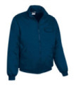 Padded work jacket with three pockets, blue and black, made of durable twill fabric with thermal retention VALENTO STEEL.