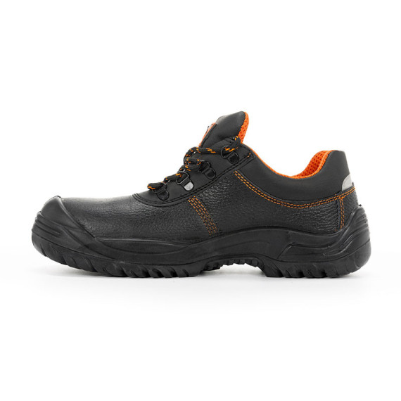 Scarpa in cuoio nero incisione laces S3 SA Safetop ORATIO